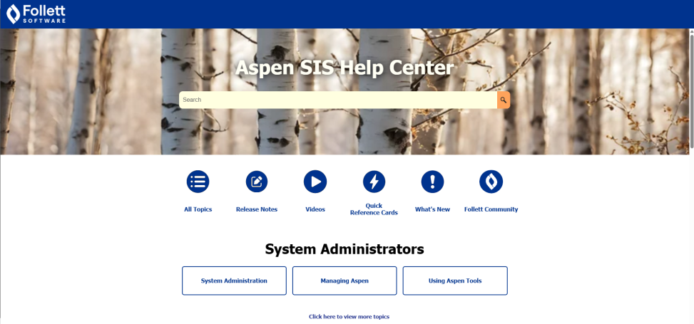 Aspen SIS Help Center