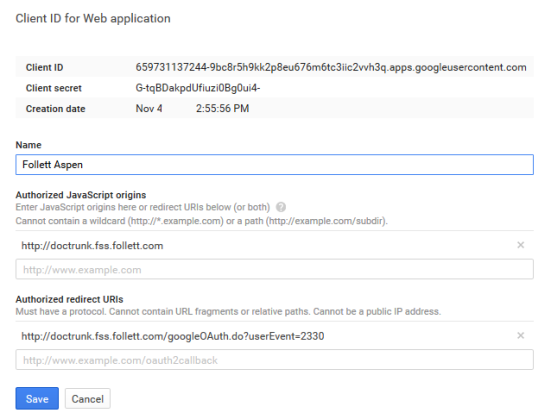 Enter the Client ID, Secret Key, and Browser Key
